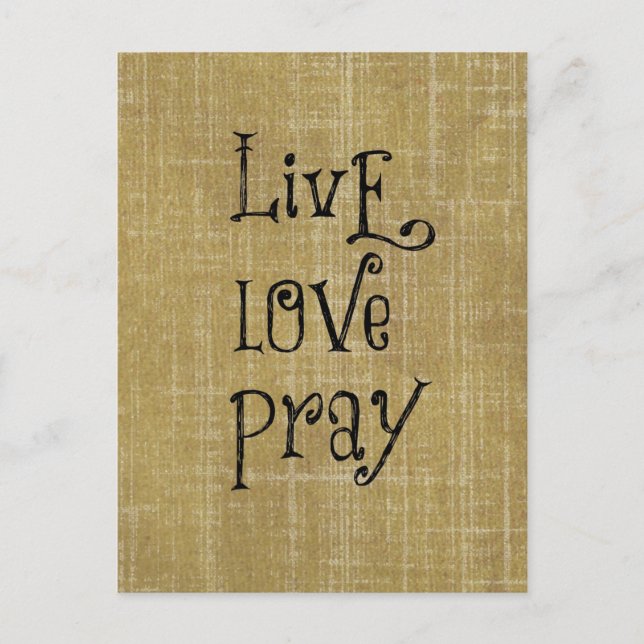 Live Love Pray Christian Quote Affirmation Postcard (Front)