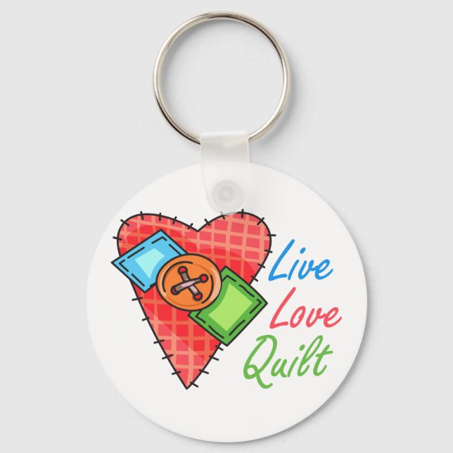 Live Love Quilt Keychain (Front)