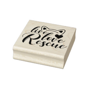 Live Love Rescue  Rubber Stamp