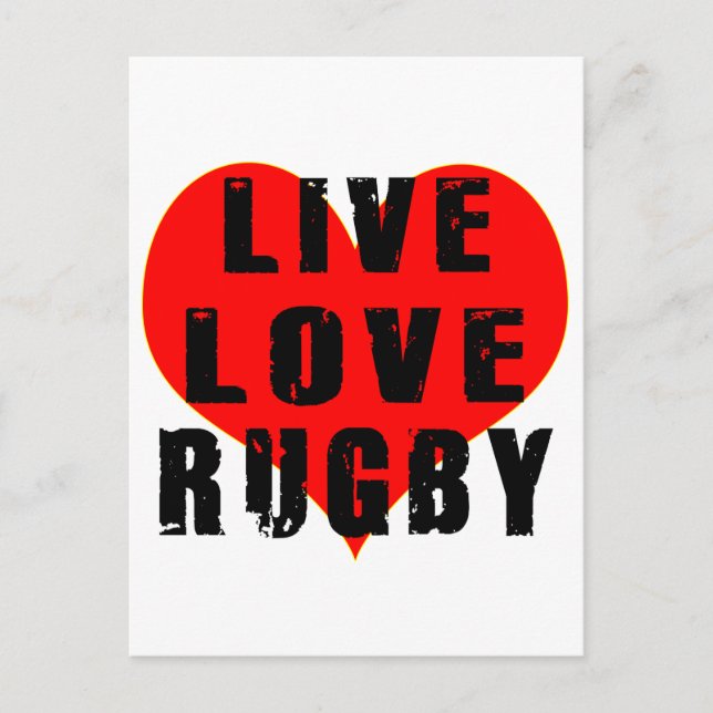 Live Love Rugby Postcard (Front)