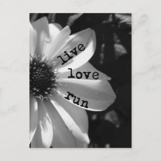 Live Love Run by Vetro Designs Postcard