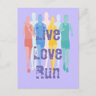 Live Love Run Fun Quote for Runners Postcard