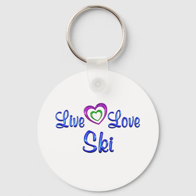 Live Love Ski Keychain (Front)
