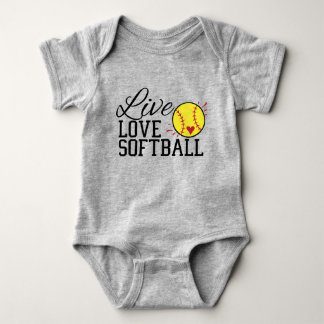 Live Love Softball Baby Bodysuit