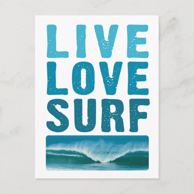 Live, Love, Surf Postcard (Front)