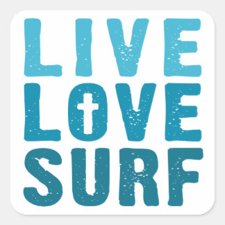 live-love-surf square sticker
