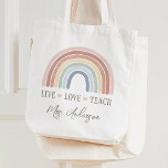Live Love Teach Rainbow Teacher Appreciation Tote Bag<br><div class="desc">Surprise the teacher in your life or treat yourself (if you're the teacher) to this colourful tote,  featuring a watercolor rainbow and a thoughtful saying. Personalize the saying with your own words to make it special to you.</div>