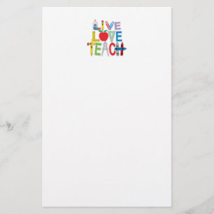Live Love Teach Stationery