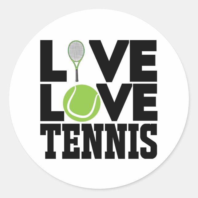 Live love Tennis Classic Round Sticker (Front)