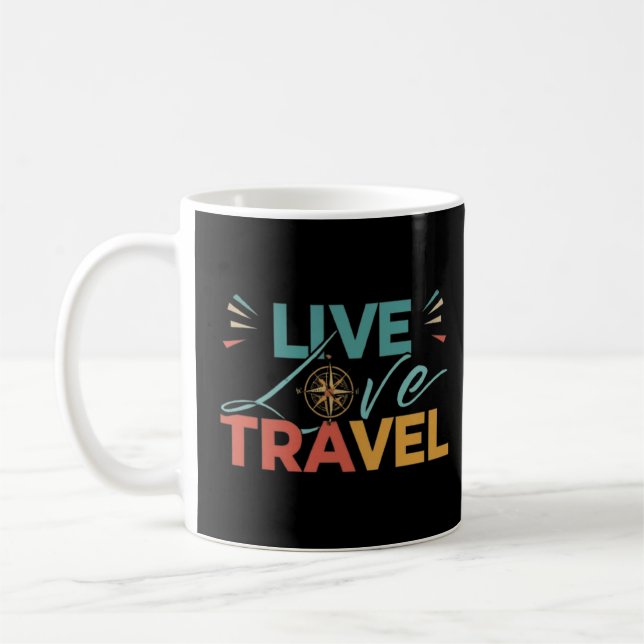 Live Love Travel Tee Coffee Mug (Left)