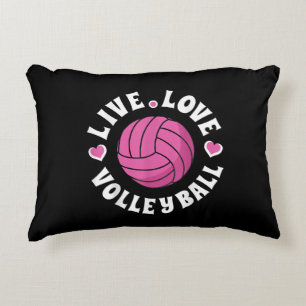 Live Love Volleyball For Women Girls Volleyball Fa Accent Pillow
