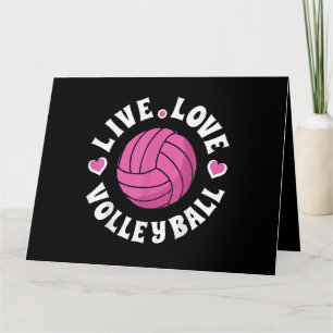 Live Love Volleyball For Women Girls Volleyball Fa Card