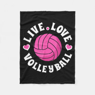 Live Love Volleyball For Women Girls Volleyball Fa Fleece Blanket