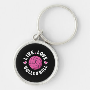 Live Love Volleyball For Women Girls Volleyball Fa Keychain