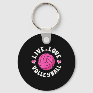 Live Love Volleyball For Women Girls Volleyball Fa Keychain