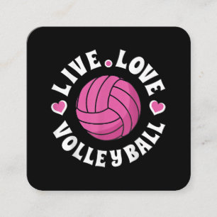 Live Love Volleyball For Women Girls Volleyball Fa Square Business Card