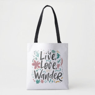 Live, Love, Wander - Shoulder Tote Bag