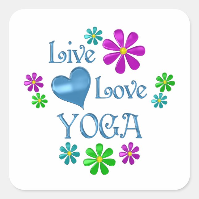 Live Love Yoga Square Sticker (Front)
