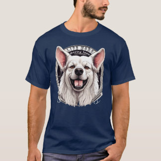 "Live More Worry Less - Whimsical Dog T-Shirt