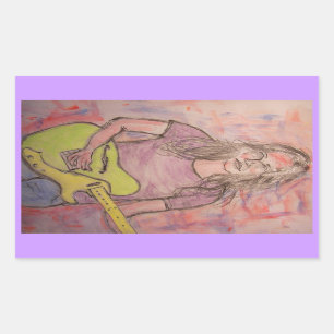 Live Music Girl Sketch Sticker