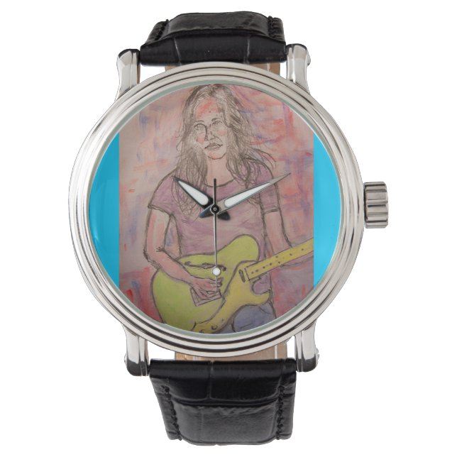 Live Music Girl Sketch Watch (Front)