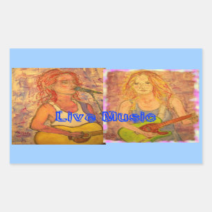 Live Music Guitar Girls Sticker