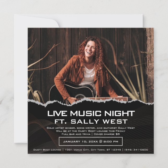 Live Music Photo Promo Flyer Invitation (Devant)