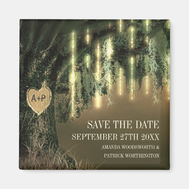 Live Oak Tree Spanish Moss Save the Date Magnets (Front)