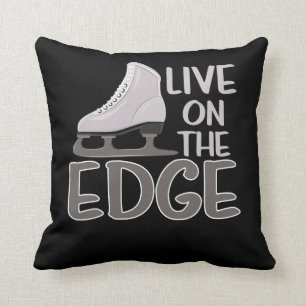 Live On The Edge Ice Figure Skating Skater Throw Pillow