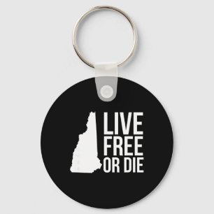 Live Or Die Nh Motto New Hampshire Map  Keychain