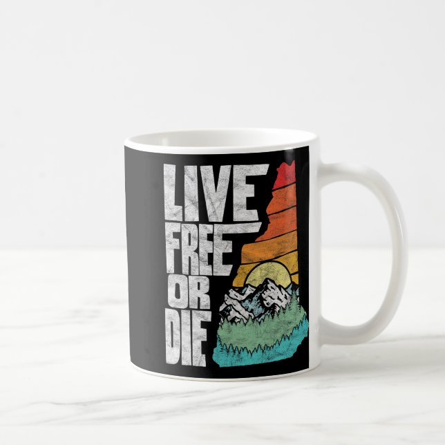 Live Or Die Retro New Hampshire Nature  Coffee Mug (Right)
