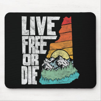 Live Or Die Retro New Hampshire Nature Mouse Pad