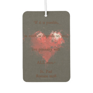 Live Peaceably Romans 12:18 Air Freshener