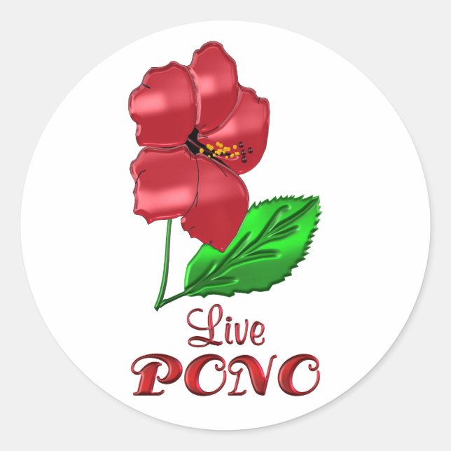 Live PONO Classic Round Sticker (Front)