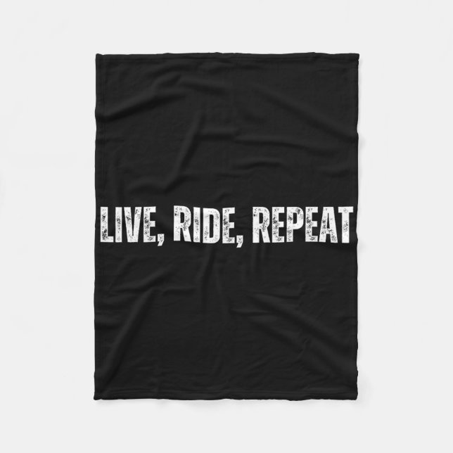 Live Ride Repeat - Cheerfully Skateboarding Weeken Fleece Blanket (Front)