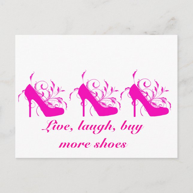 Live, Rire, Acheter Plus De Chaussures Carte Posta (Devant)