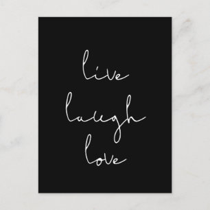 Live rire amour carte postale noire