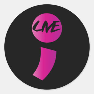 Live Semicolon Suicide Awareness Suicidal Depress  Classic Round Sticker