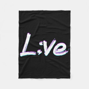 Live Semicolon Suicide Prevention Awareness Fleece Blanket