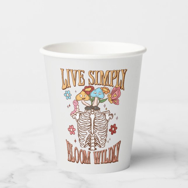 Live Simply, Bloom Wildly Paper Cups (Front)