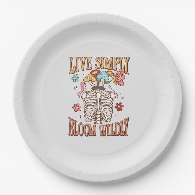Live Simply, Bloom Wildly Paper Plate (Front)
