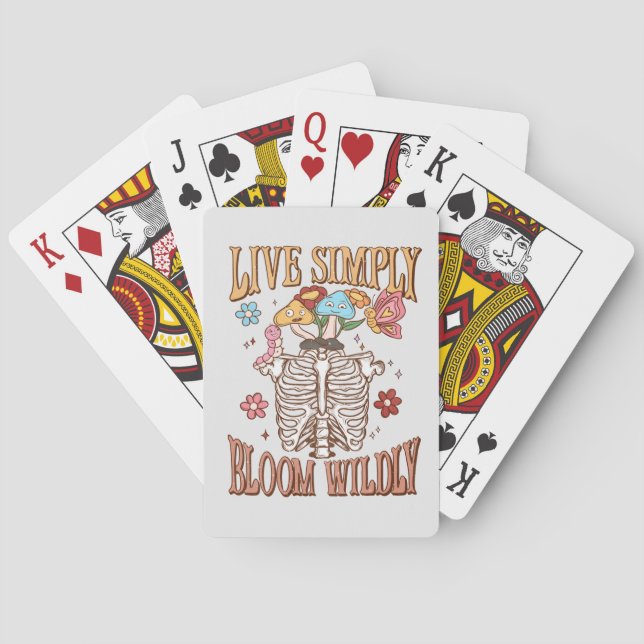 Live Simply, Bloom Wildly Playing Cards (Back)