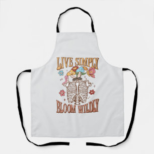 Live Simply, Bloom Wildly - Skeleton & Mushroom Apron