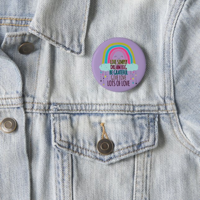 Live Simply Dream Big Be Grateful Give Love  2 Inch Round Button (In Situ)