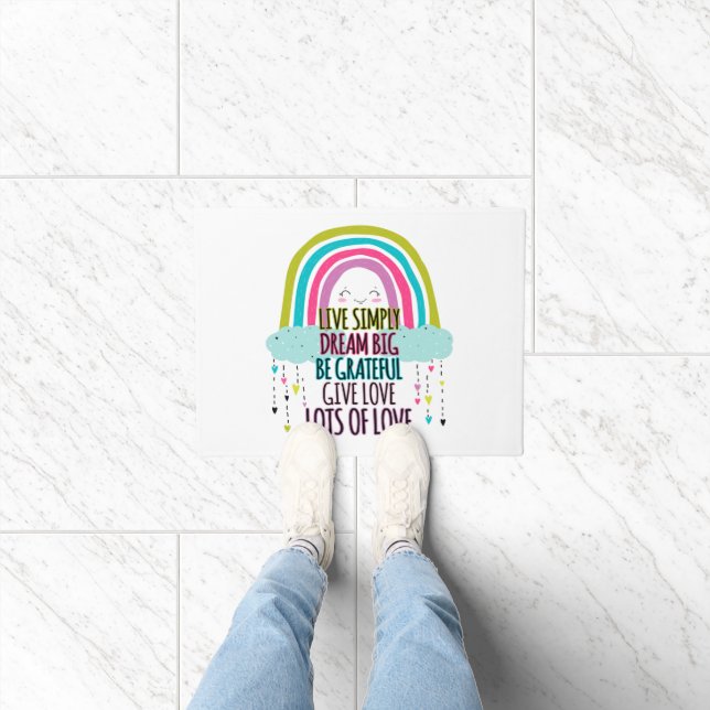 Live Simply Dream Big Be Grateful Give Love  Doormat (Indoor)