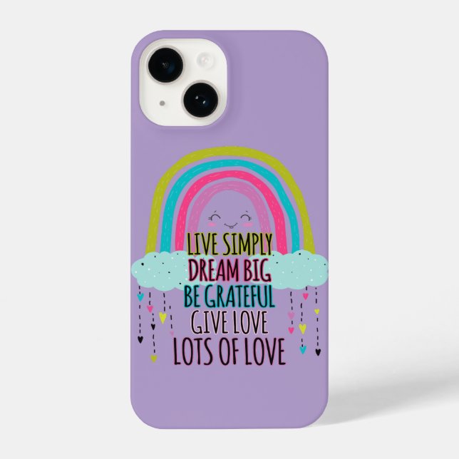 Live Simply Dream Big Be Grateful Give Love  iPhone Case (Back)