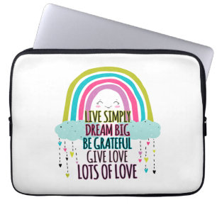 Live Simply Dream Big Be Grateful Give Love Laptop Sleeve