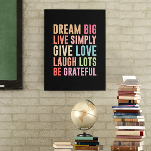 Live Simply Dream Big Canvas Print