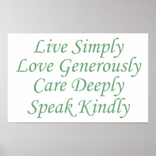 Live Simply green Poster