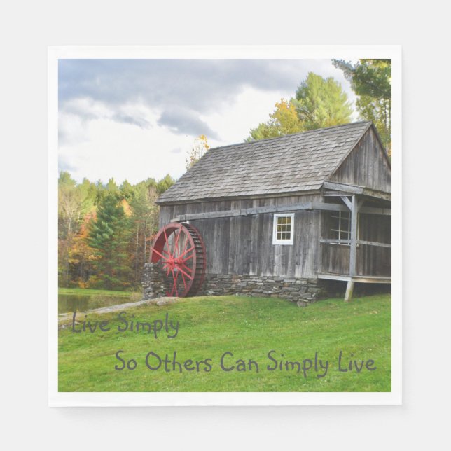 Live Simply Old Mill Napkin (Front)